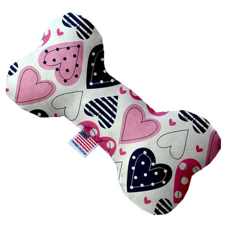 Mirage Pet Products 8 in. Mixed Hearts Bone Dog Toy 1104-TYBN8